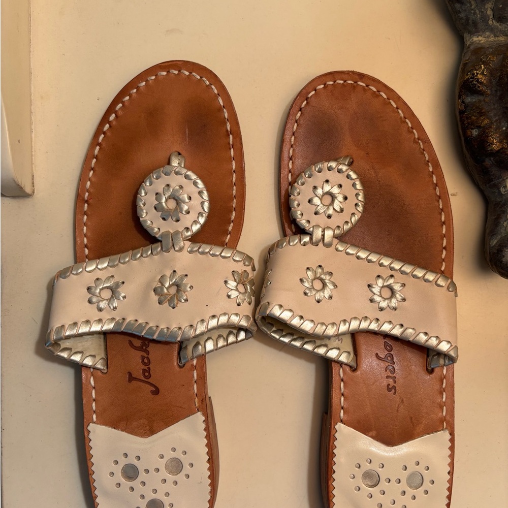 Stylish White and Brown Women's Sandals